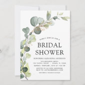 ブライダルシャワーモダン植物性ユーカリプトゥスボホ 招待状 (正面)