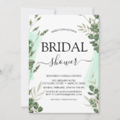 ブライダルシャワーモダン植物性ユーカリプトゥスボホ 招待状 (正面)