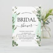 ブライダルシャワーモダン植物性ユーカリプトゥスボホ 招待状 (スタンド正面)