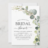 ブライダルシャワーモダン植物性ユーカリプトゥスボホ 招待状 (正面)