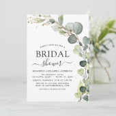 ブライダルシャワーモダン植物性ユーカリプトゥスボホ 招待状 (スタンド正面)