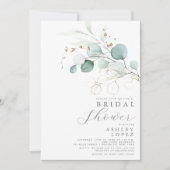 ブライダルシャワーモダン植物性ユーカリプトゥスボホ 招待状 (正面)