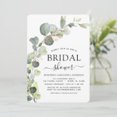 ブライダルシャワーモダン植物性ユーカリプトゥスボホ 招待状 (スタンド正面)