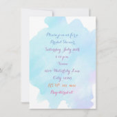 ブライダルシャワーモダン水カラフル色フローラ 招待状 (裏面)