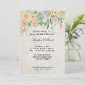 ブライダルシャワーモダン水彩BOHOフローラ大理石 招待状 (スタンド正面)
