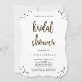 ブライダルシャワーモダン白黒のストライプ 招待状 (正面)