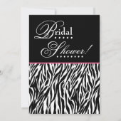 ブライダルシャワーモダン白黒ゼブラ 招待状 (裏面)