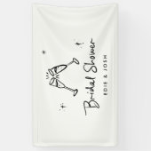 ブライダルシャワーモダン自然エレガント手書き 横断幕 (縦)