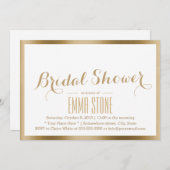 ブライダルシャワーモダン金ホイル縁ど エレガントー 招待状 (正面/裏面)