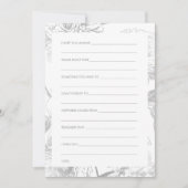 ブライダルシャワーモダン銀フローラ 招待状 (正面)