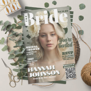 ブライダルシャワーモダン雑誌表紙 招待状
