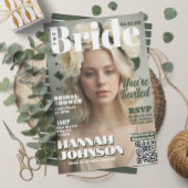ブライダルシャワーモダン雑誌表紙 招待状