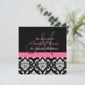 ブライダルシャワーモノグラムダマスク招待状 招待状 (スタンド正面)