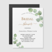 ブライダルシャワーユーカリの緑の贅沢 マグネット招待状 (正面/裏面)
