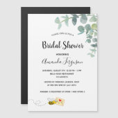 ブライダルシャワーユーカリエレガントミツバチ マグネット招待状 (正面/裏面)