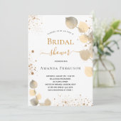 ブライダルシャワーユーカリグリッターゴールデン秋 招待状 (スタンド正面)