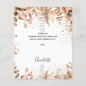 ブライダルシャワーユーカリグリッターバジェット感謝していユー チラシ (裏面)