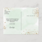 ブライダルシャワーユーカリグリッター感謝していユー ポストカード (裏面)