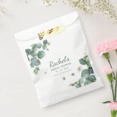 ブライダルシャワーユーカリプスグリーンカスタムリーフローラFa フェイバーバッグ (封をした状態)