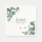 ブライダルシャワーユーカリプスグリーンカスタムリー紙 スタンダードカクテルナプキン (正面)