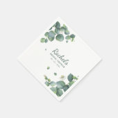 ブライダルシャワーユーカリプスグリーンカスタムリー紙 スタンダードカクテルナプキン (角)