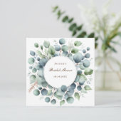 ブライダルシャワーユーカリプスグリーンナプキンス 招待状 (スタンド正面)