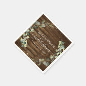 ブライダルシャワーユーカリプスグリーン素朴リー材 スタンダードカクテルナプキン (角)