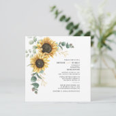 ブライダルシャワーユーカリプスサンフラワーブルンチバブリー 招待状 (スタンド正面)