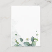ブライダルシャワーユーカリプトゥスグリーン招待状 名刺 (裏面)