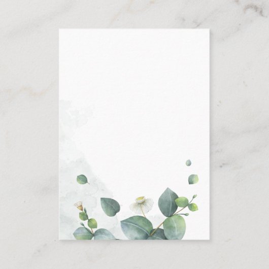 ブライダルシャワーユーカリプトゥスグリーン招待状 名刺 (裏面)