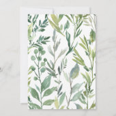 ブライダルシャワーユーカリプトゥスグリーン植物学 招待状 (裏面)