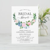 ブライダルシャワーユーカリプトゥスブルーピンクフローラ 招待状 (スタンド正面)