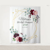 ブライダルシャワーユーカリプトゥス写真ブース背景 タペストリー (正面)