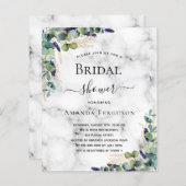 ブライダルシャワーユーカリ大理石予算招待状 (正面/裏面)