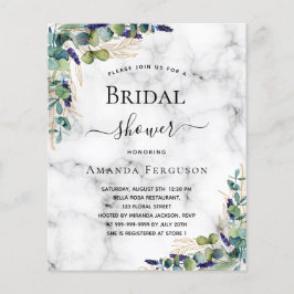 ブライダルシャワーユーカリ大理石予算招待状 チラシ