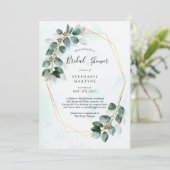 ブライダルシャワーユーカリ幾何学水彩 招待状 (スタンド正面)