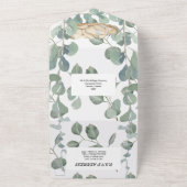 ブライダルシャワーユーカリ緑葉ベビー全部 オールインワン招待状 (外側)