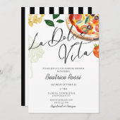 ブライダルシャワーライタリアンドルチェヴィタピザパスタ 招待状 (正面/裏面)