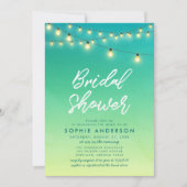 ブライダルシャワーライツウォーターカラーシーガラス 招待状 (正面)
