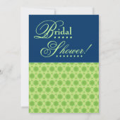 ブライダルシャワーライムグリーン&ネイビーブルーサークル 招待状 (裏面)