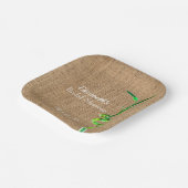 ブライダルシャワーラッキーバンブーオンバ素朴ーラップ ペーパープレート (傾斜あり)