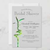 ブライダルシャワーラッキーバンブーオーバーシルバーグレー 招待状 (正面)