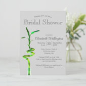ブライダルシャワーラッキーバンブーオーバーシルバーグレー 招待状 (スタンド正面)