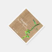 ブライダルシャワーラッキーバンブーバーラップパーソナライズされた スタンダードカクテルナプキン (角)