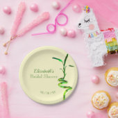 ブライダルシャワーラッキーバンブーパステルイエローテンプレート ペーパープレート (パーティー)