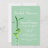 ブライダルシャワーラッキーバンブーパステルグリーンテンプレート 招待状 (正面)