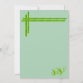 ブライダルシャワーラッキーバンブーパステルグリーンテンプレート 招待状 (裏面)