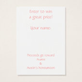 ブライダルシャワーラッフルチケット (裏面)