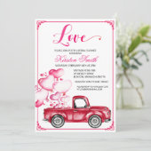 ブライダルシャワーラブハートトラックバルーン招待状 招待状 (スタンド正面)