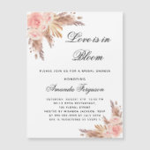 ブライダルシャワーラブ開花フラワーパンパスボホラグジュアリー マグネット招待状 (正面)
